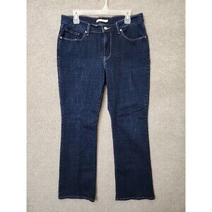 Levis Classic Bootcut Jeans Womens 31 12 Short Blue Dark Wash Stretch